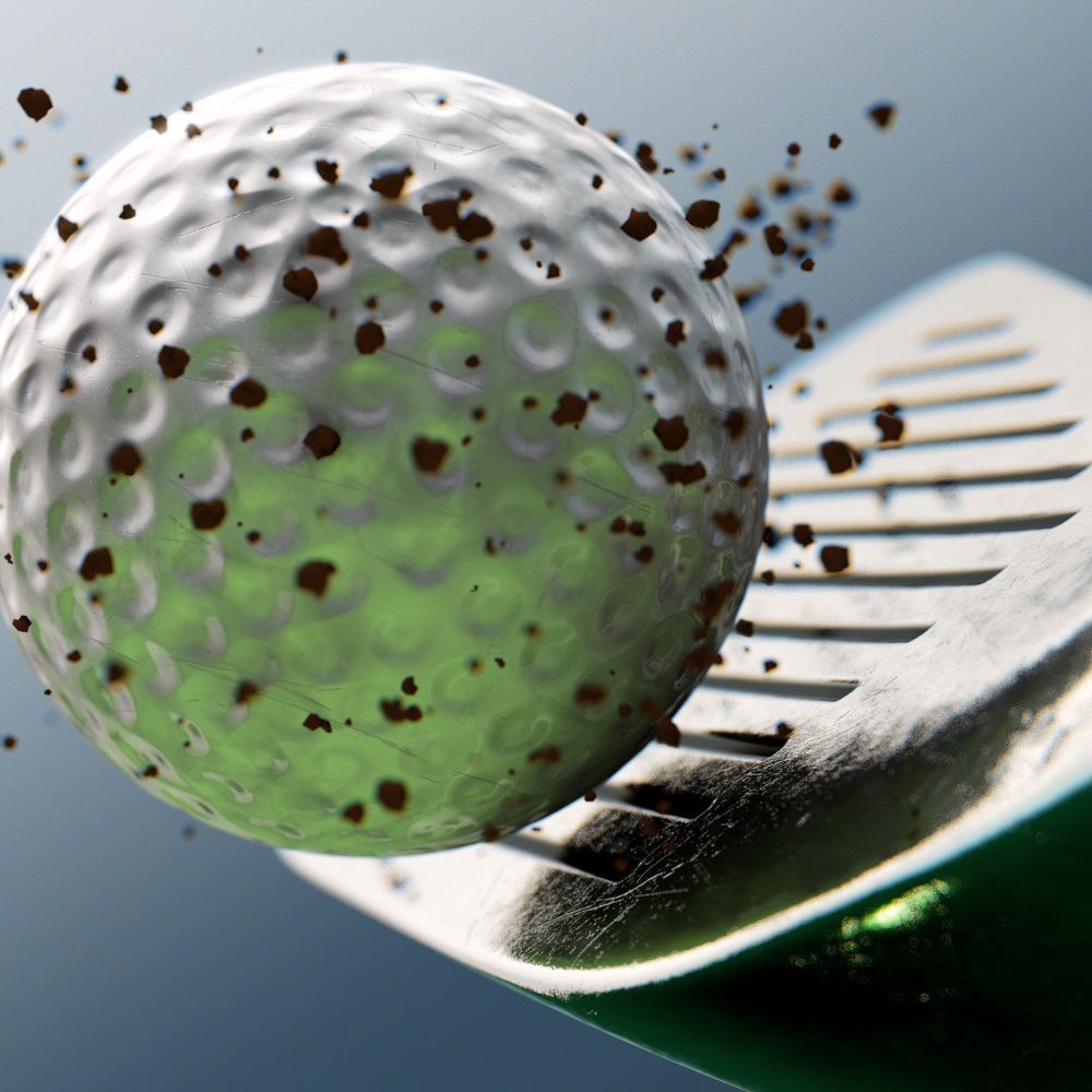 A golfer hitting a 54 degree wedge