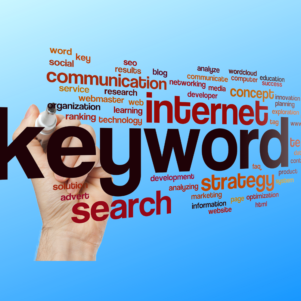 A person analyzing keywords and metrics