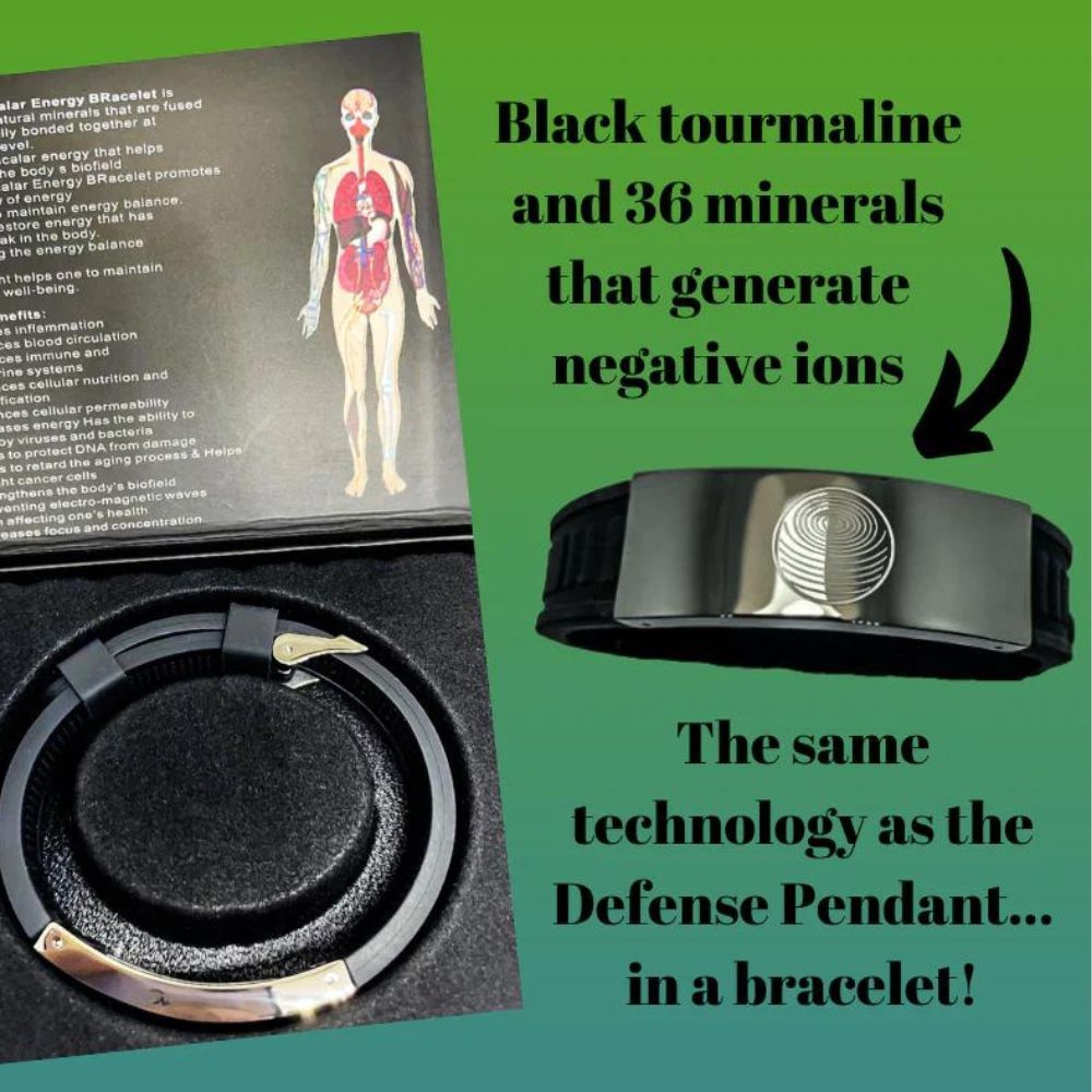 A close-up image of the emf shield bracelet being tested for its effectiveness in reducing electromagnetic radiation exposure.